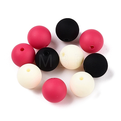 Rubberized Style Imitated Silicone Acrylic Beads MACR-T048-01B-03-1