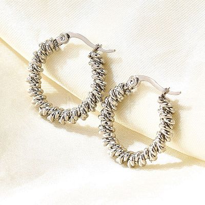 201 Stainless Steel Hoop Earrings EJEW-Q026-14P-A-1