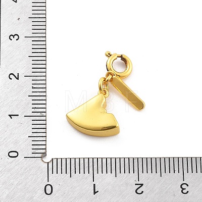 Brass Enamel Fruits Pendant Decoration HJEW-P020-01A-G-1