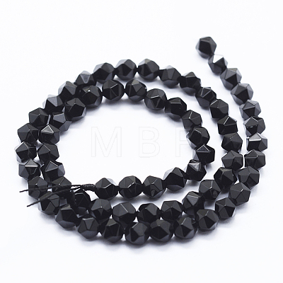 Natural Black Onyx Beads Strands G-K260-04A-1