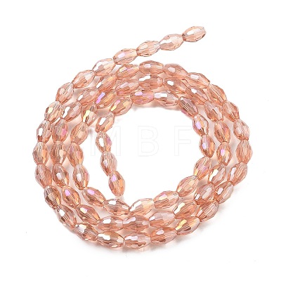 Transparent Electroplate Glass Beads Strands EGLA-A037-T6x8mm-B06-1