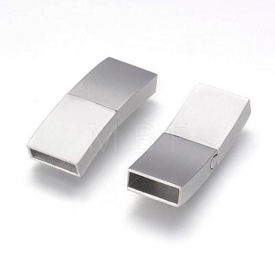 304 Stainless Steel Magnetic Clasps with Glue-in Ends STAS-G143-91P-1
