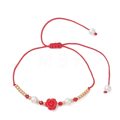 6Pcs Glass Seed Bead & Resin Braided Beaded Bracelets BJEW-MZ00307-1