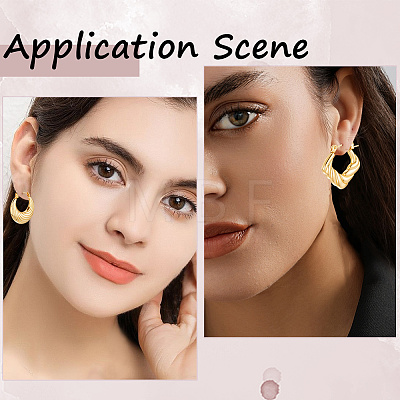 6 Pairs 6 Style 304 Stainless Steel Hoop Earrings for Women EJEW-BBC0001-96-1