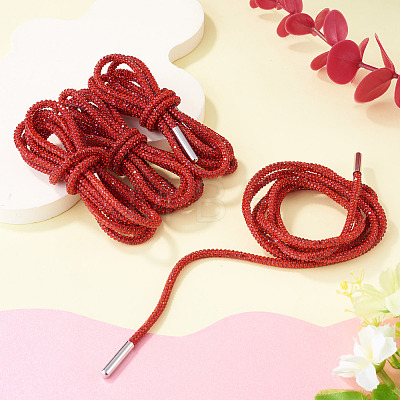 4Pcs Rhinestone Round Cord Shoelace FIND-TA0010-44P-02-1