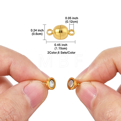 12 Sets 2 Colors Brass Magnetic Clasps KK-FS0001-55A-1