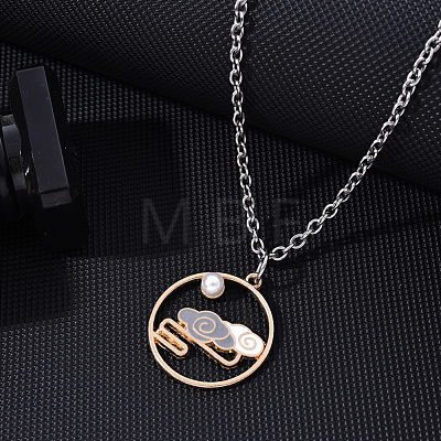 Chinese Style Alloy Pendant Necklaces NJEW-YW0001-01-1