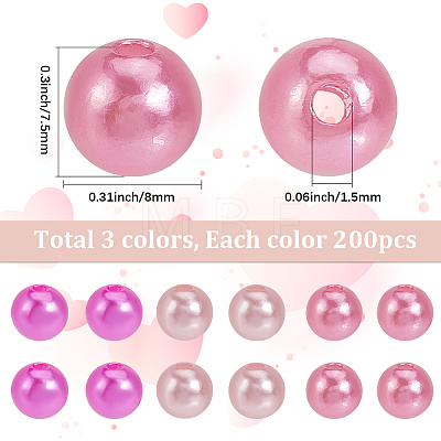 Valentine's Day Acrylic/ABS Plastic Imitation Pearl OACR-SP0001-66B-03-1