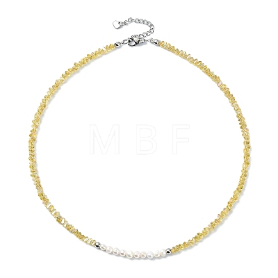 Natural Cultured Freshwater Pearl & Glass Beaded Necklaces for Women NJEW-JN06080-1