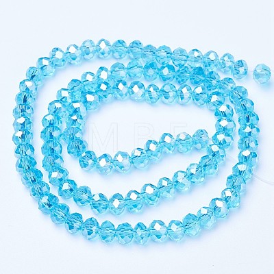 Electroplate Glass Beads Strands EGLA-A044-T8mm-B08-1