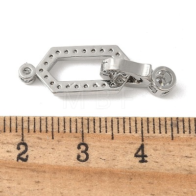 Brass Pave Clear Cubic Zirconia Fold Over Clasps KK-M320-26P-1