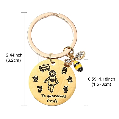 Alloy Enamel & 201 Stainless Steel Keychain KEYC-YW00091-01-1