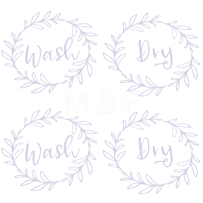 PVC Wash Dry Laundry Stickers STIC-WH0004-24A-1