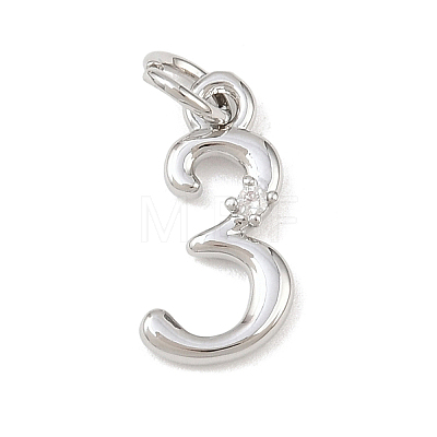 Brass Micro Pave Clear Cubic Zirconia Charms KK-P339-27P-03-1