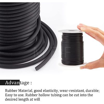  2 Rolls 2 Colors PVC Tubular Solid Synthetic Rubber Cord OCOR-NB0002-56-1