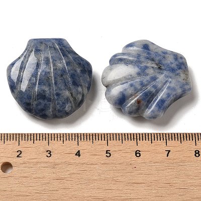 Natural Blue Spot Jasper Carved Healing Shell Figurines G-K353-03J-1