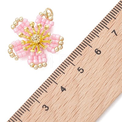Glass Seed Beaded Pendants PALLOY-MZ01284-03-1