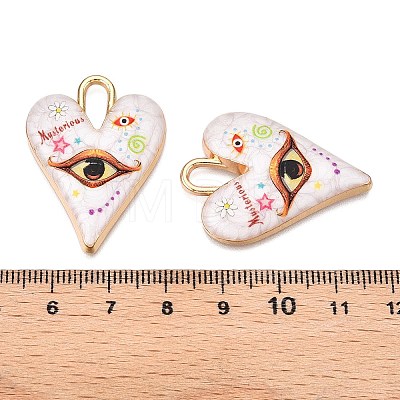 Printed Rack Plating Alloy Enamel Pendants ENAM-T020-01D-1