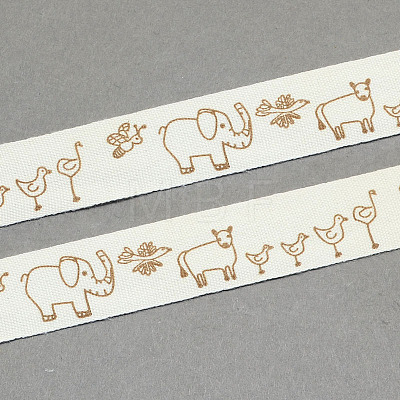 Animals Printed Cotton Ribbon OCOR-S026-10-1