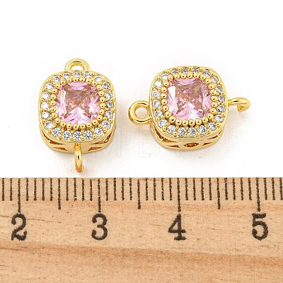 Brass Pave Cubic Zirconia Connector Charms KK-B096-05G-01-1