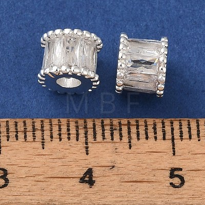 Rack Plating Brass Pave Clear Cubic Zirconia Beads KK-M285-29S-1