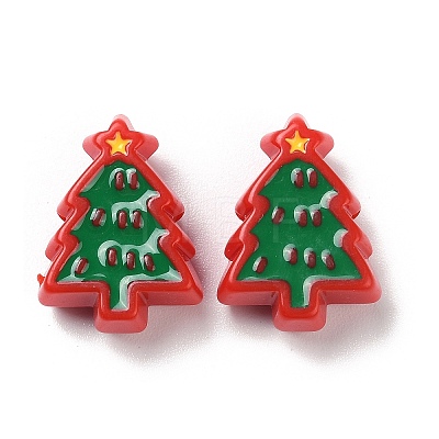 Christmas Decorations Theme Opaque Acrylic Bead with Enamel OACR-Z021-01A-1