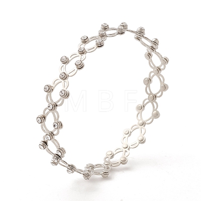 Rhinestone Folding Retractable Ring Bracelet RJEW-G252-02P-03-1