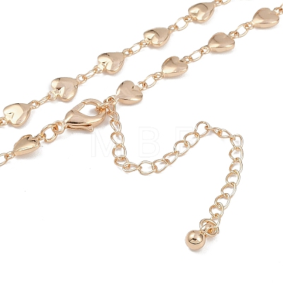 Simple Alloy Heart Link Chain Necklaces for Women NJEW-K384-05KCG-1