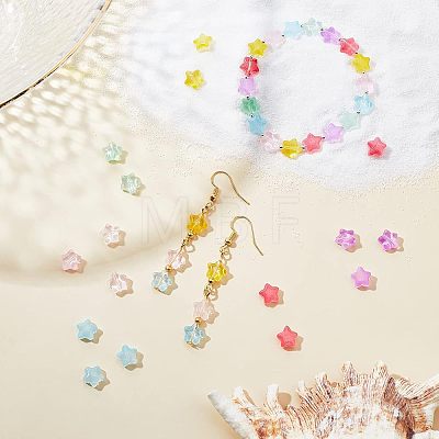 Transparent Spray Painted Glass Beads GLAA-FH0001-18-1