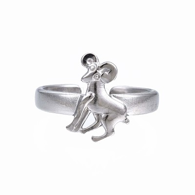 304 Stainless Steel 12 Constellations/Zodiac Signs Open Cuff Ring for Women RJEW-S405-156P-1