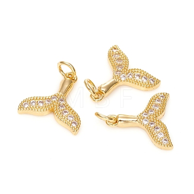 Brass Micro Pave Cubic Zirconia Charms ZIRC-G167-01G-1