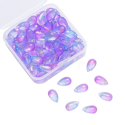 100Pcs Two Tone Transparent Spray Painted Glass Charms GLAA-CJ0001-17-1