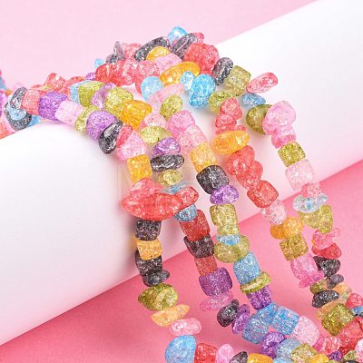 Synthetic Crackle Quartz Chips Beads Strands G-L154-24-1