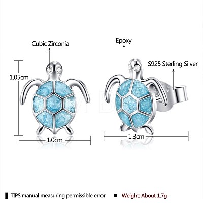925 Sterling Silver Stud Earrings EJEW-BB67057-1