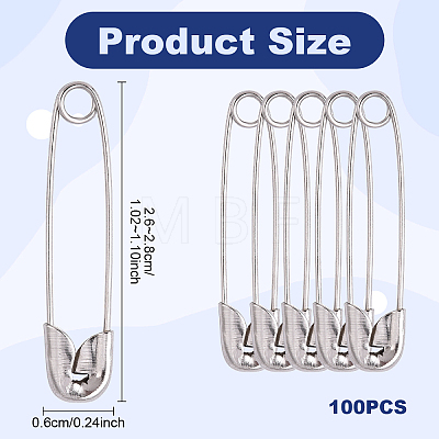 100Pcs Iron Safety Pins NEED-YW0001-07-1