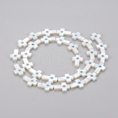 Natural White Shell Mother of Pearl Shell Beads SHEL-K004-01-A-1