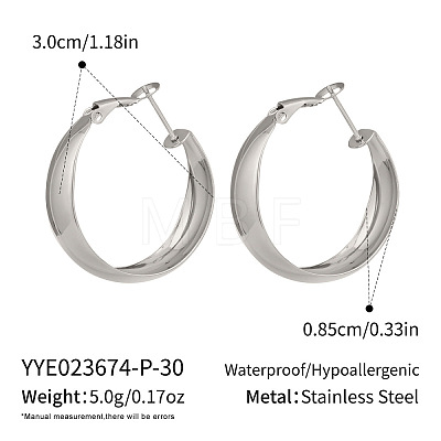 304 Stainless Steel Hoop Earrings UF4062-4-1