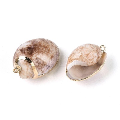 Electroplate Natural Shell Pendants SSHEL-N042-06-1