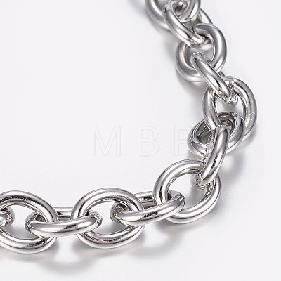 304 Stainless Steel Cable Chain Bracelets BJEW-I238-09P-1