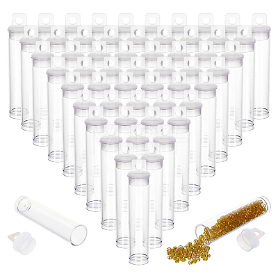 60Pcs Plastic Bead Tubes CON-BC0008-21-1