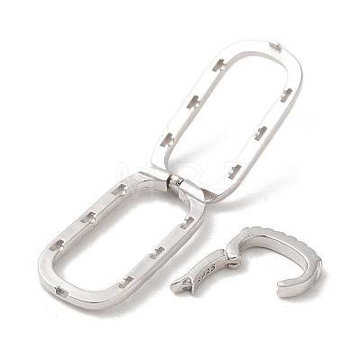 Rhodium Plated 925 Sterling Silver Fold Over Clasps STER-M114-13P-1