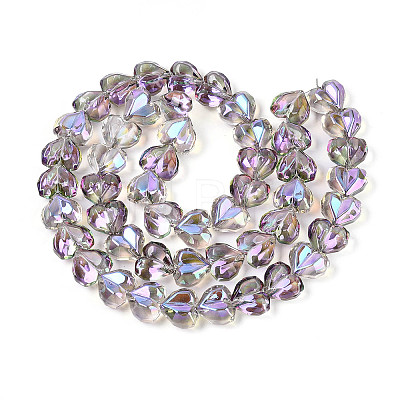 Electroplate Transparent Glass Beads Strands EGLA-B012-AB16-1