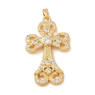 Brass Micro Pave Cubic Zirconia Pendants CU-CBA2F11-17G-01-1