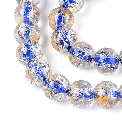 Crackle Transparent Glass Beads Strands GLAA-N030-8mm-01D-1