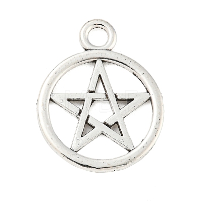 Tibetan Style Alloy Ring with Star Pendants TIBEP-Q043-036-RS-1