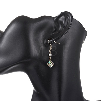 Natural Paua Shell Dangle Earrings EJEW-JE06962-1