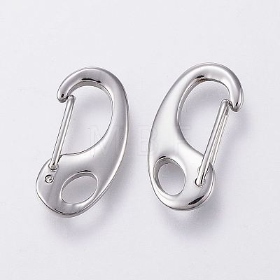 304 Stainless Steel Push Gate Snap Keychain Clasp Findings X-STAS-G039-05P-1