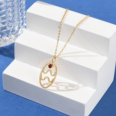 304 Stainless Steel Cubic Zirconia Twelve Constellations Runes Pendant Cable Chain Necklaces for Women NJEW-B121-02G-11-1