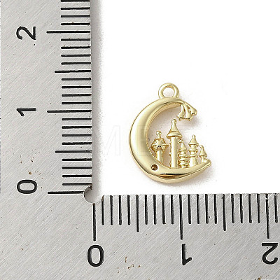 Brass Micro Pave Cubic Zirconia Charms KK-C043-04G-1