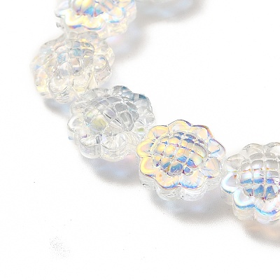 Transparent Electroplate Glass Beads Strands GLAA-G098-04E-1